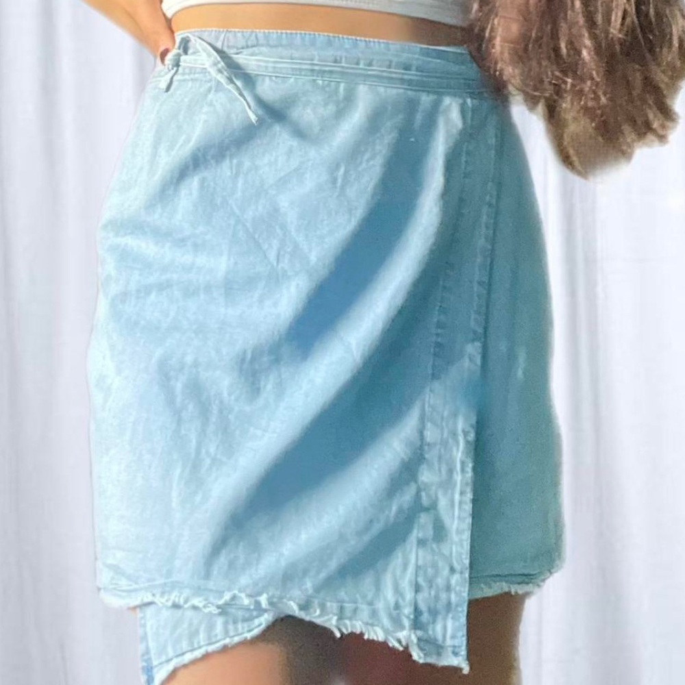 Mimi Chica denim wrap skirt